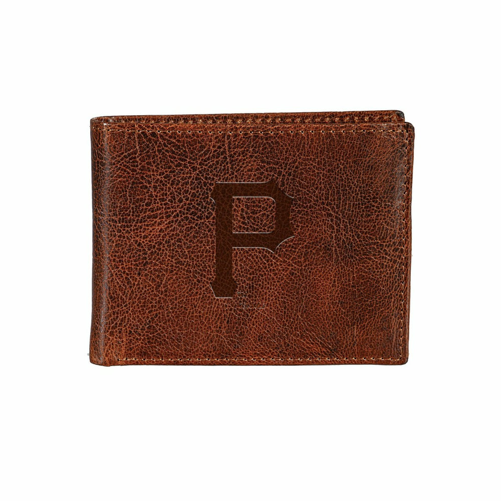 Pittsburgh Pirates, Embossed 100% Genuine Tumbled Leather Passcase Bi-, MLB, Home