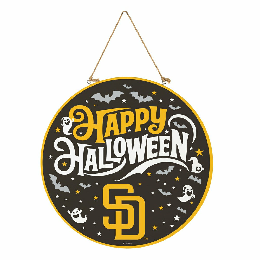San Diego Padres Halloween Round Door Décor with Hanging Rope, 18x18, MLB, Home
