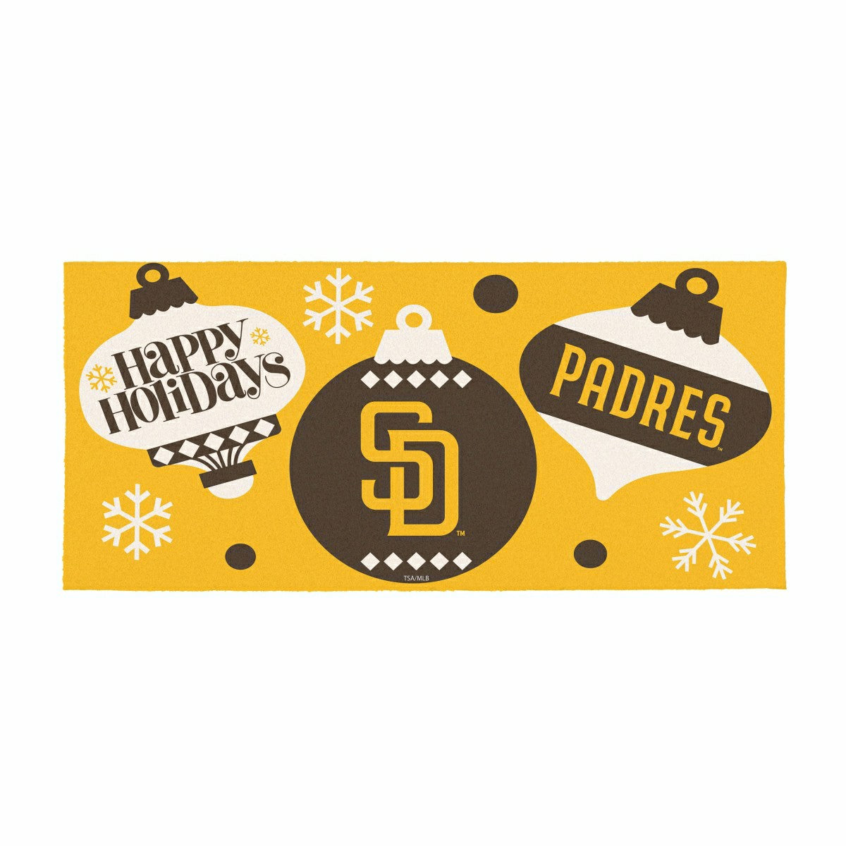 San Diego Padres Holiday Flocked Coir Sassafras Switch Mat, 22"x10", MLB