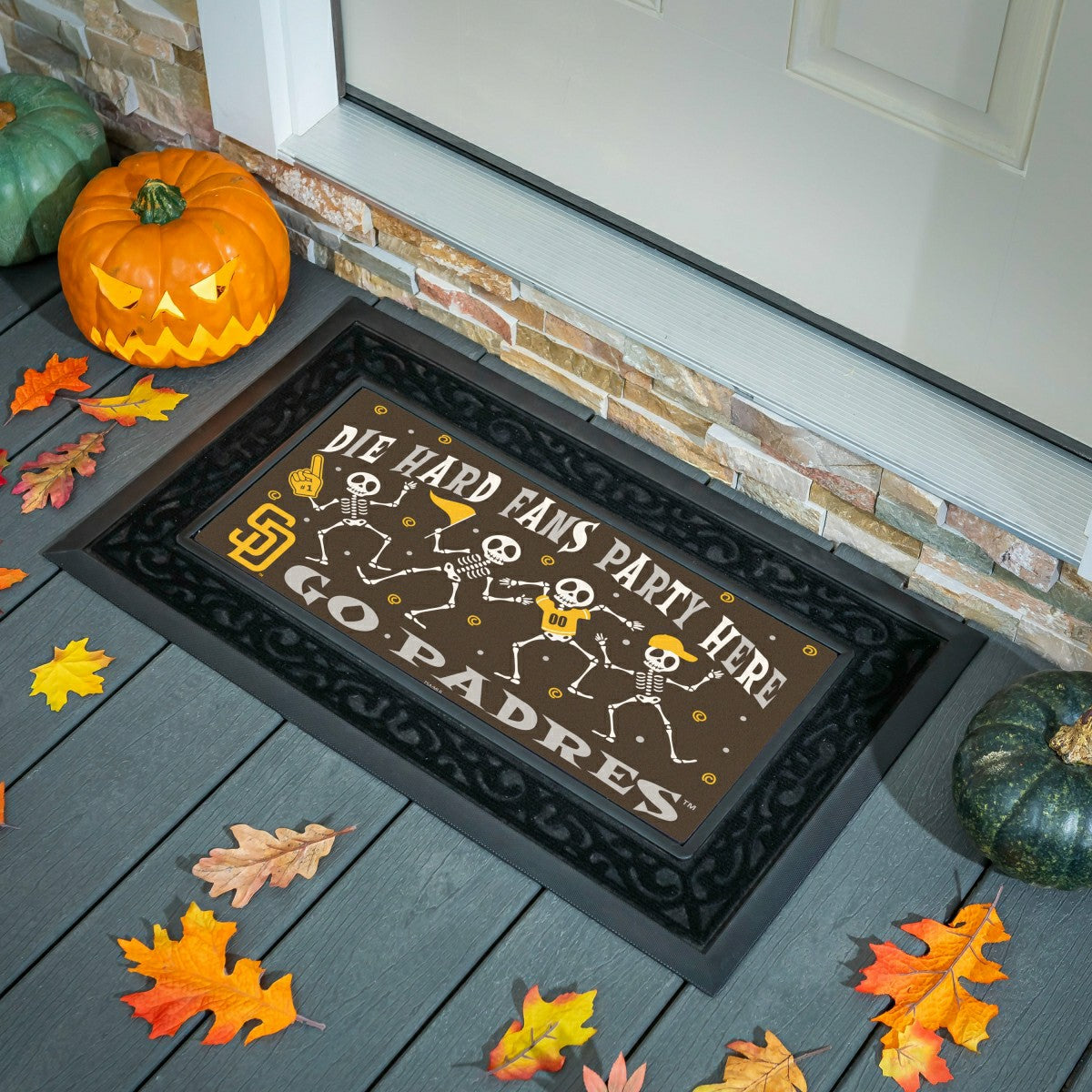 San Diego Padres Flocked Coir Halloween Sassafras Switch Mat, 22"x10", MLB