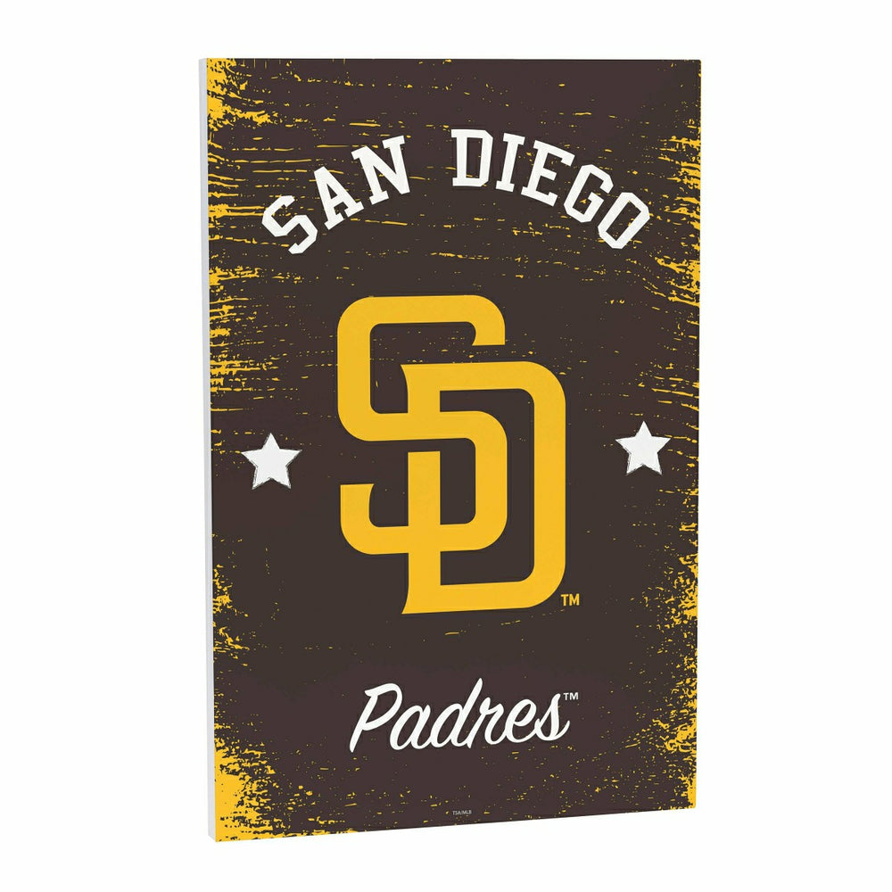 San Diego Padres Wood Wall Sign, 16x24, MLB, Home