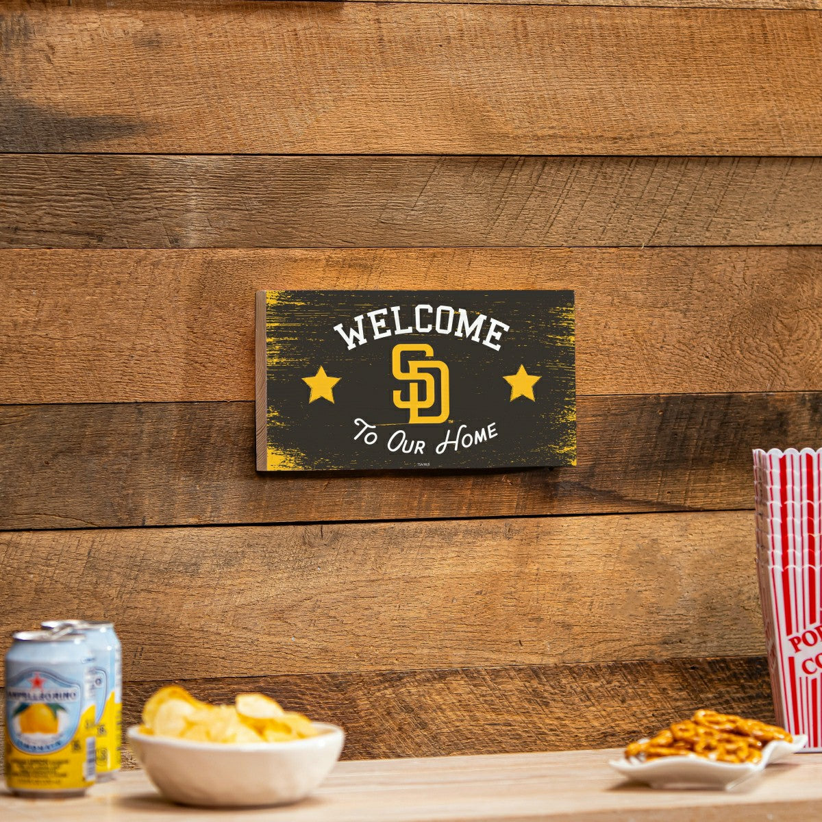 San Diego Padres Wood Wall Sign, 6x11, MLB, Home