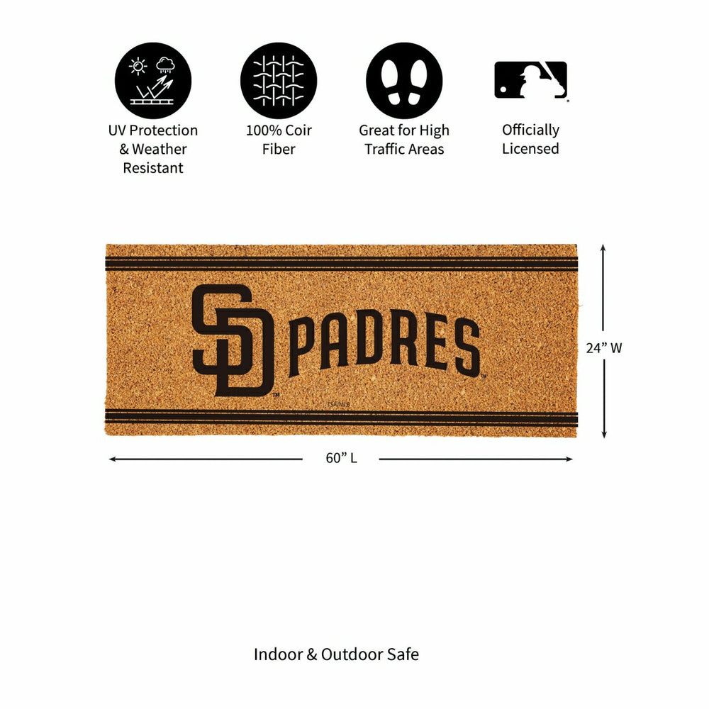 San Diego Padres Extra Large One Color Coir Mat, 60"x24", MLB