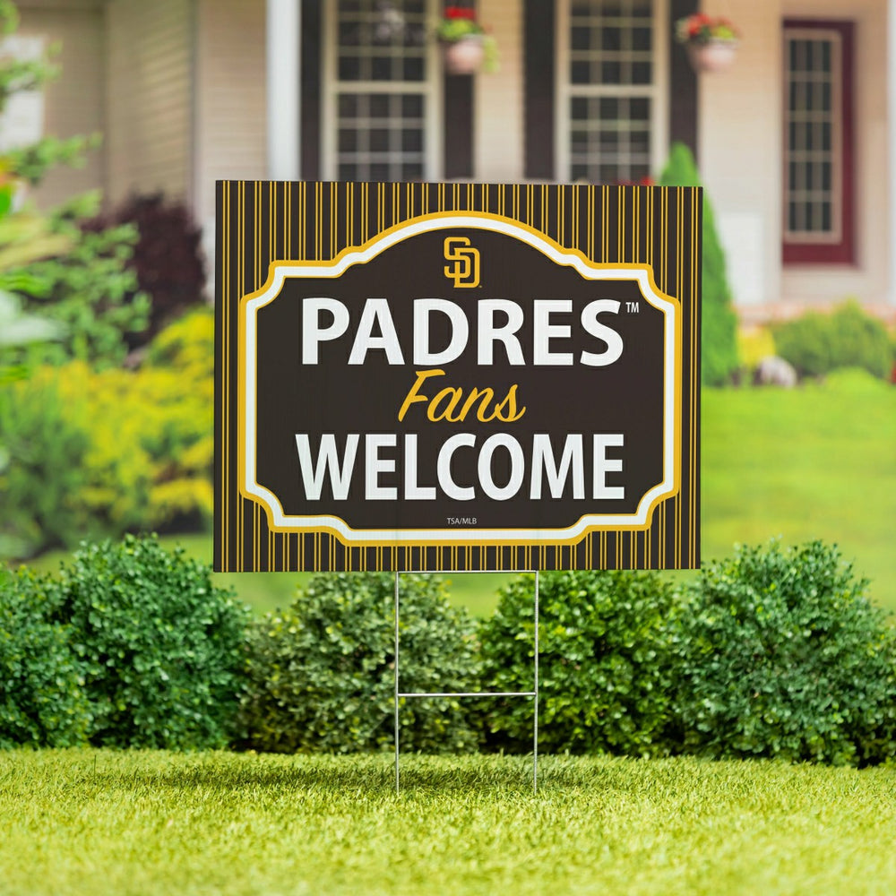 San Diego Padres Coroplast Yard Sign, "Fans Welcome", MLB, Home