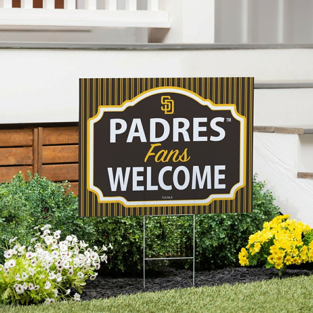 San Diego Padres Coroplast Yard Sign, "Fans Welcome", MLB, Home