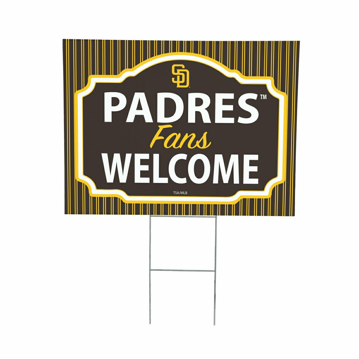 San Diego Padres Coroplast Yard Sign, "Fans Welcome", MLB, Home