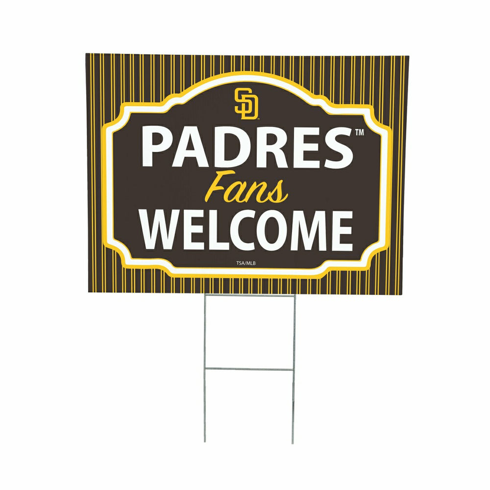 San Diego Padres Coroplast Yard Sign, "Fans Welcome", MLB, Home