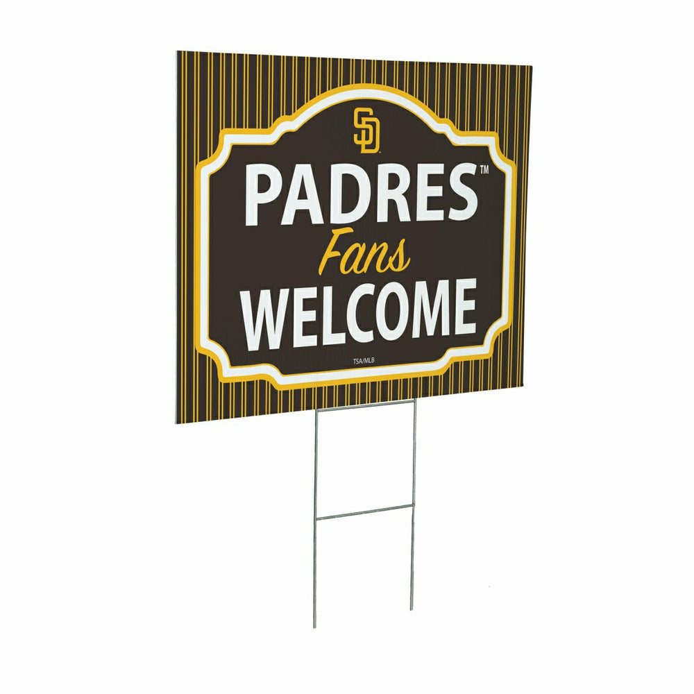 San Diego Padres Coroplast Yard Sign, "Fans Welcome", MLB, Home