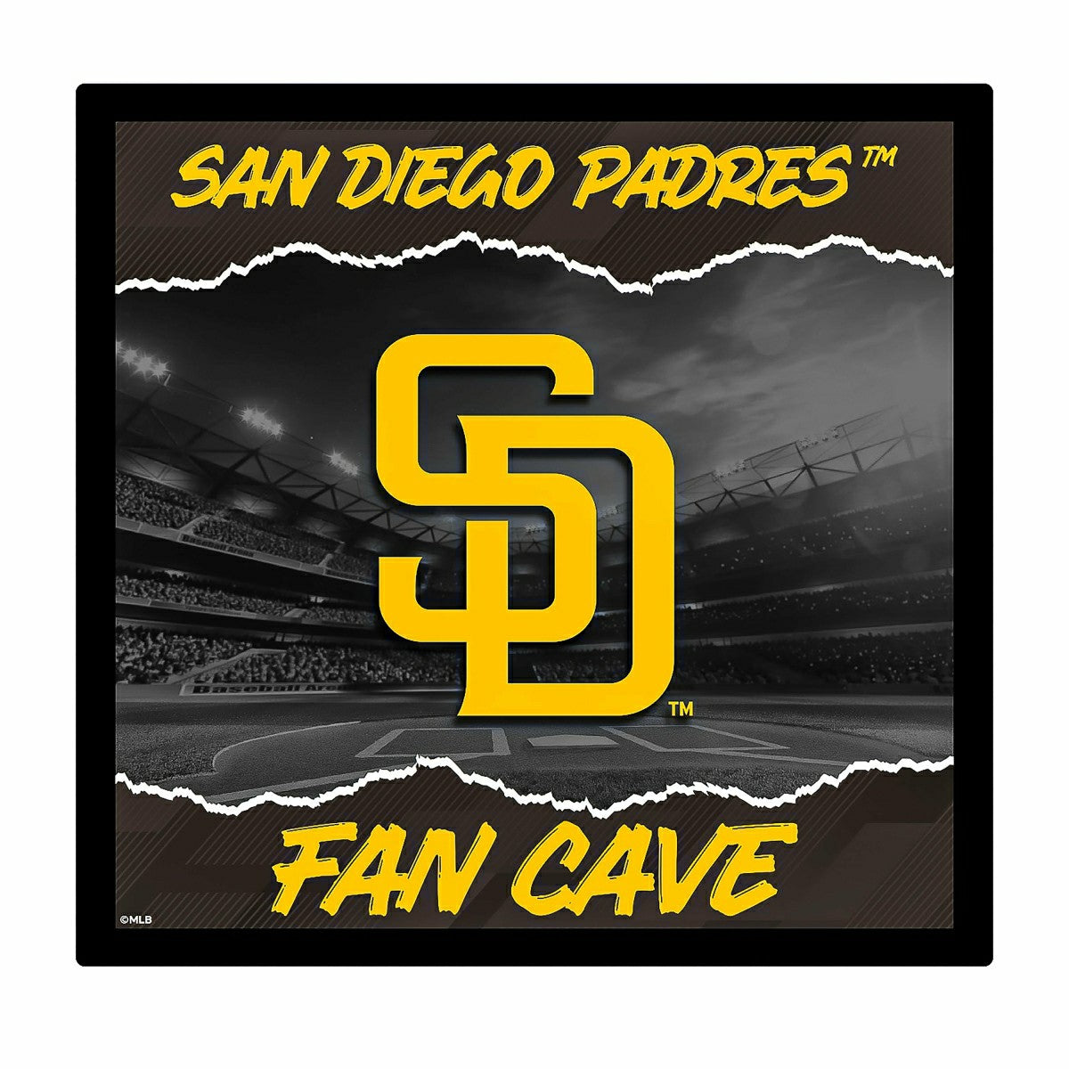 San Diego Padres 23"H x 23"L LED Wall Decor, Edgelite, Square, MLB, Home
