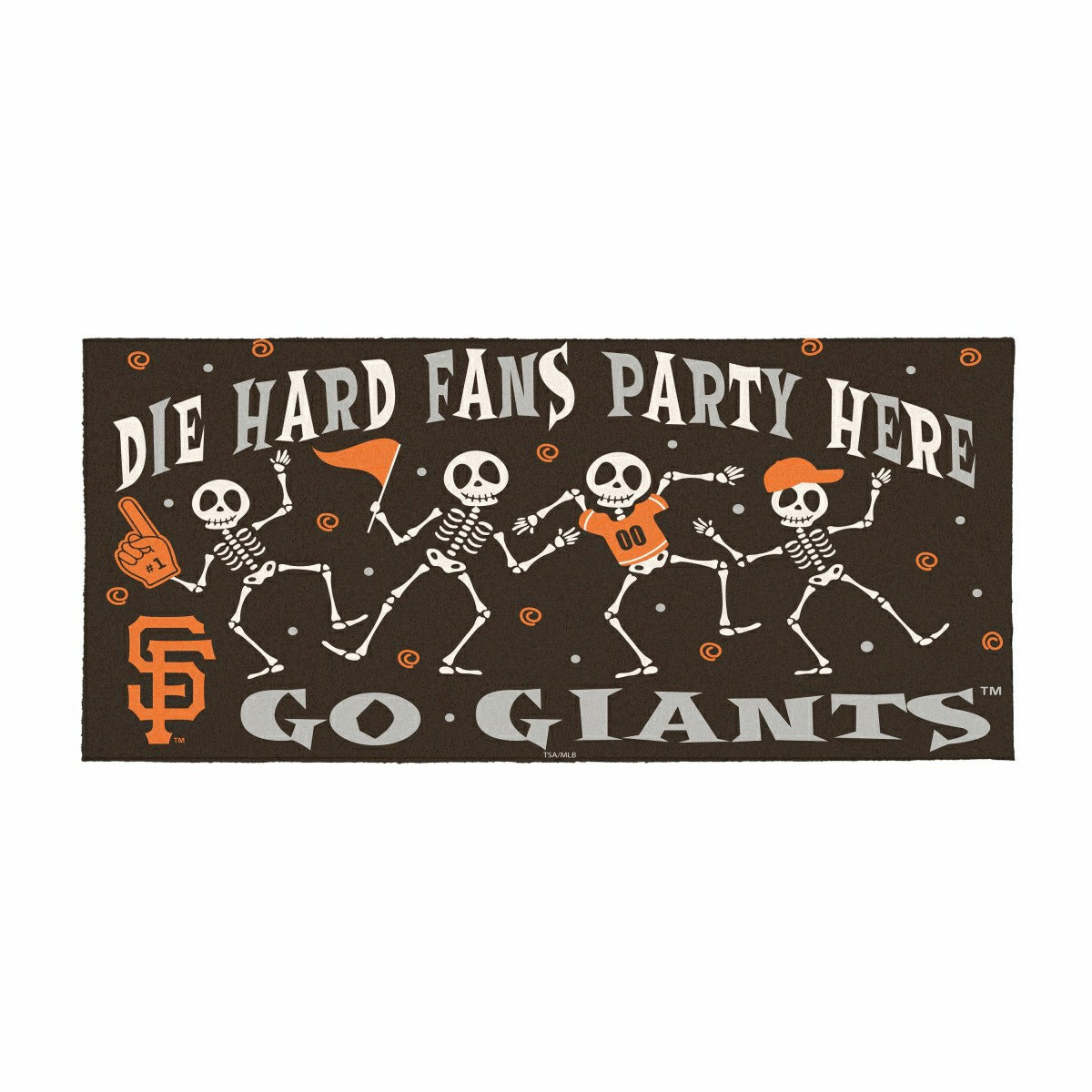 San Francisco Giants Flocked Coir Halloween Sassafras Switch Mat, 22"x, MLB
