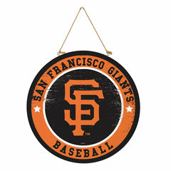 San Francisco Giants Round Door Décor with Hanging Rope, 18x18, MLB, Home