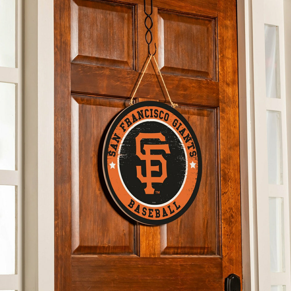 San Francisco Giants Round Door Décor with Hanging Rope, 18x18, MLB, Home