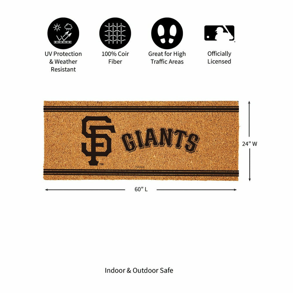 San Francisco Giants Extra Large One Color Coir Mat, 60"x24", MLB