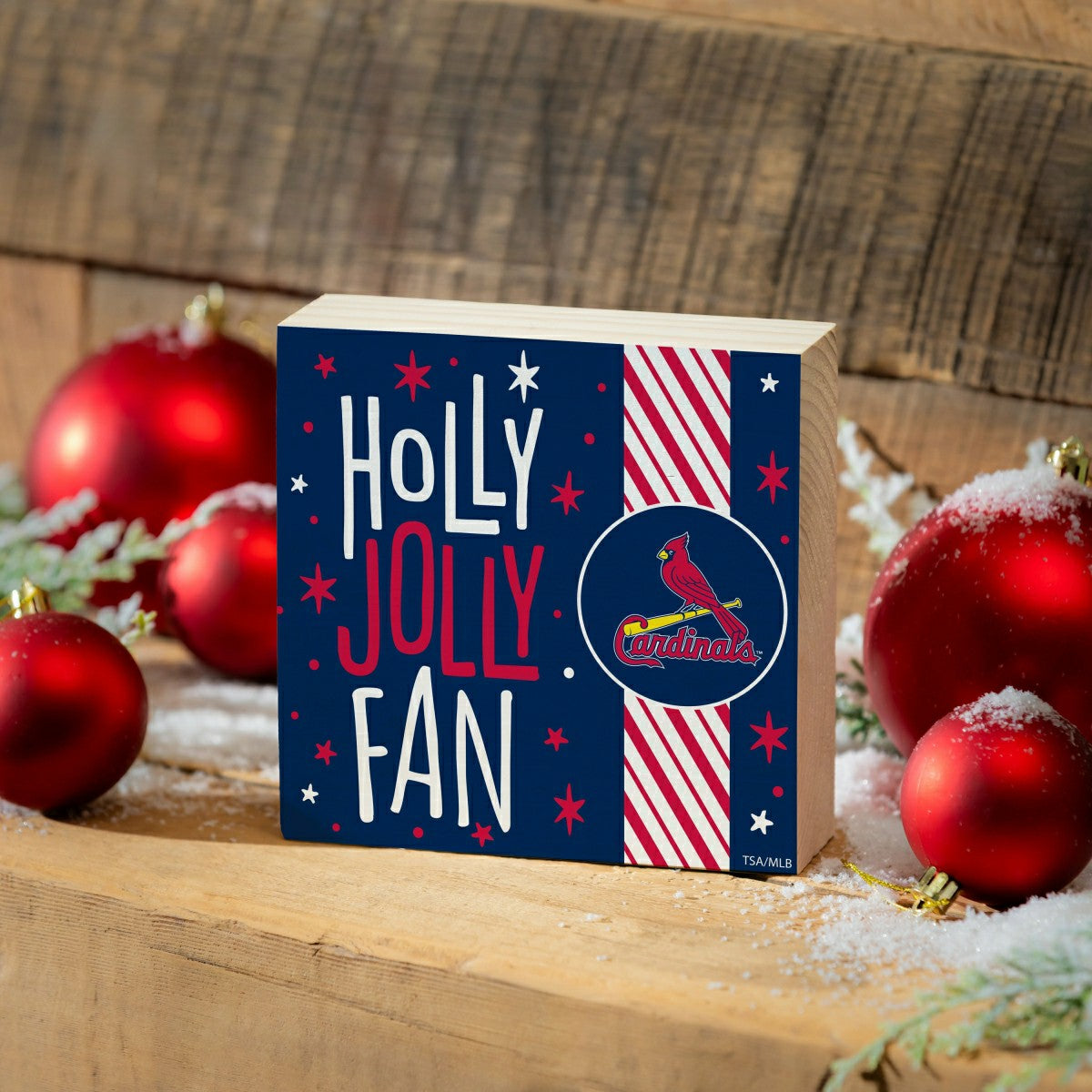 St Louis Cardinals Block, Holiday, 6x6, MLB, Home