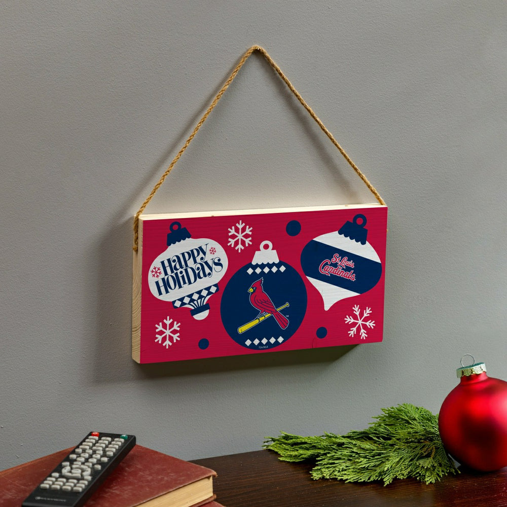 St Louis Cardinals Holiday Wood Wall Sign, 6x11, MLB, Home