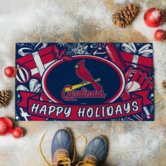 St Louis Cardinals Holiday PVC Mat, 28"x16", MLB
