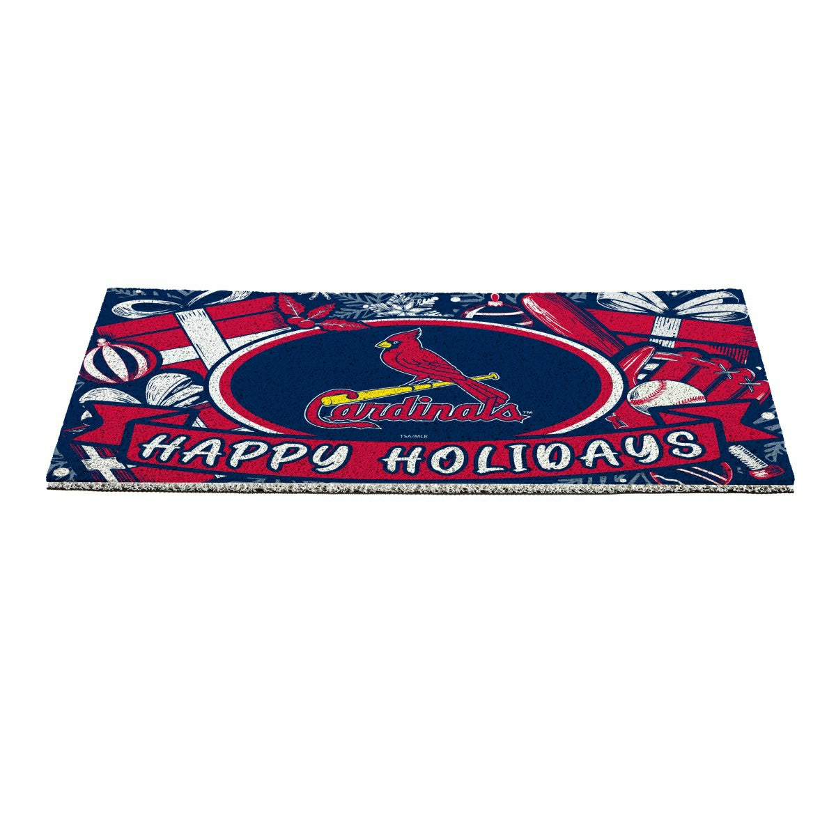 St Louis Cardinals Holiday PVC Mat, 28"x16", MLB