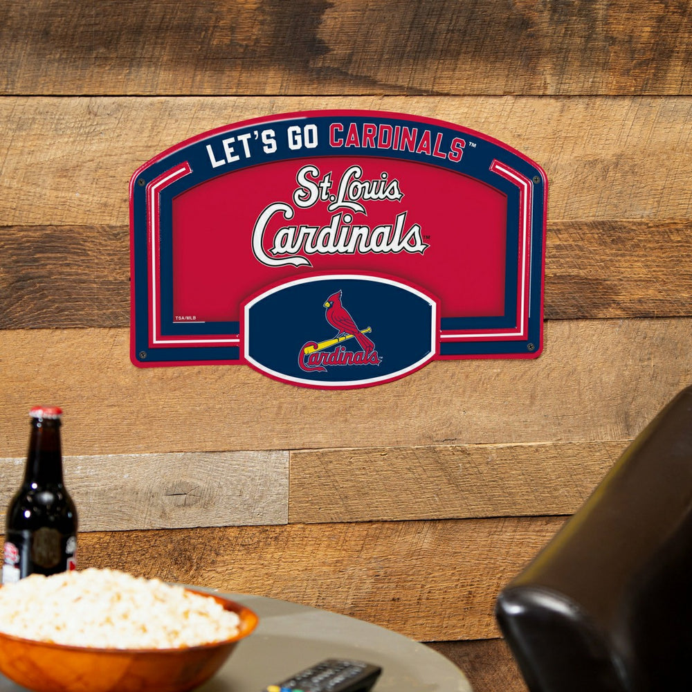 St Louis Cardinals USA Embossed Steel Wall Sign, 11" x 17", MLB, Home