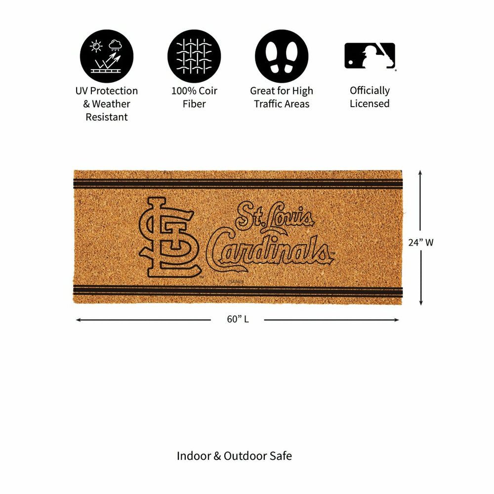 St Louis Cardinals Extra Large One Color Coir Mat, 60"x24", MLB