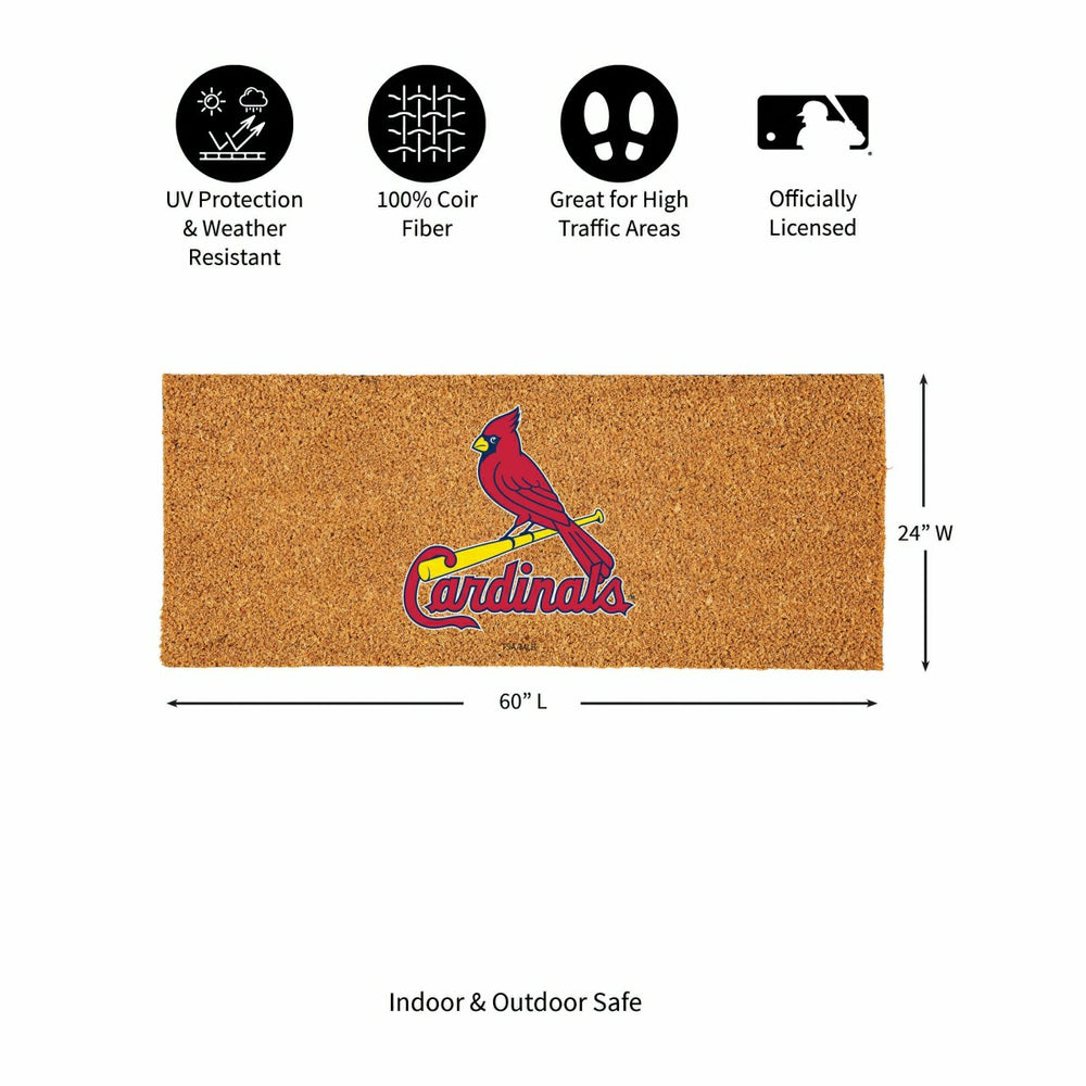 St Louis Cardinals Extra Large Full Color Coir Mat, 60"x24", MLB