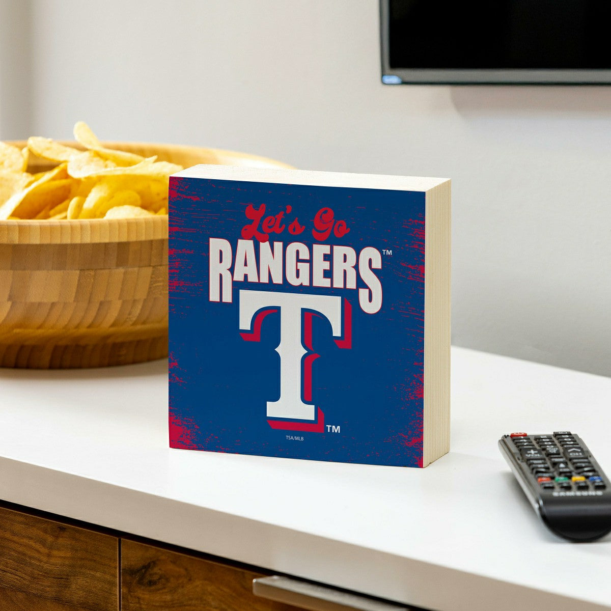 Texas Rangers Plock, Down Home Fans, 6x6, MLB, Home