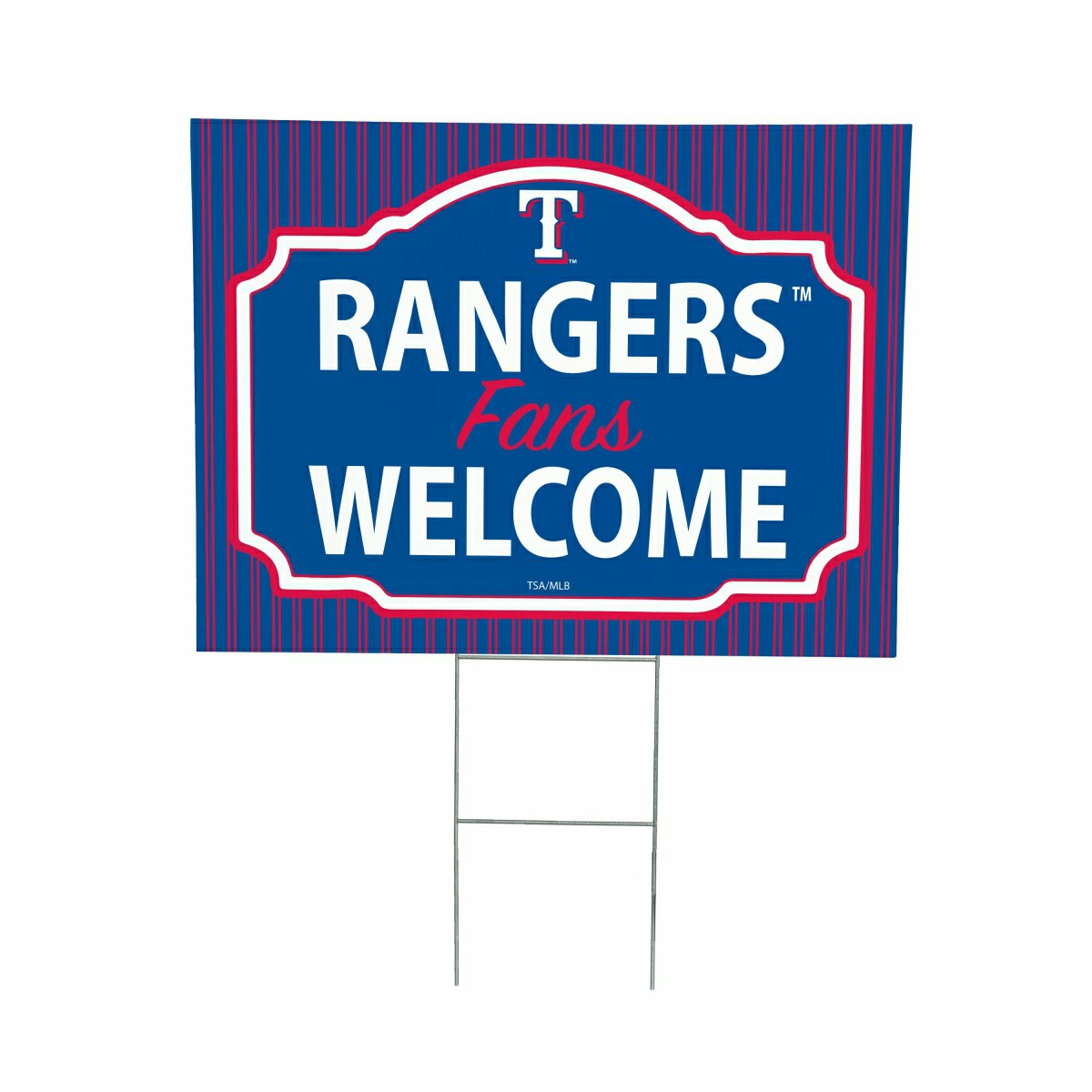 Texas Rangers Coroplast Yard Sign, "Fans Welcome", MLB, Home