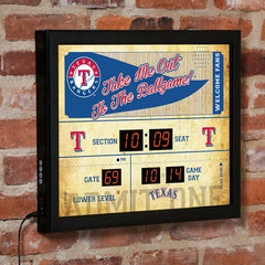 Scoreboard Wall Clock, Texas Rangers, MLB, Home