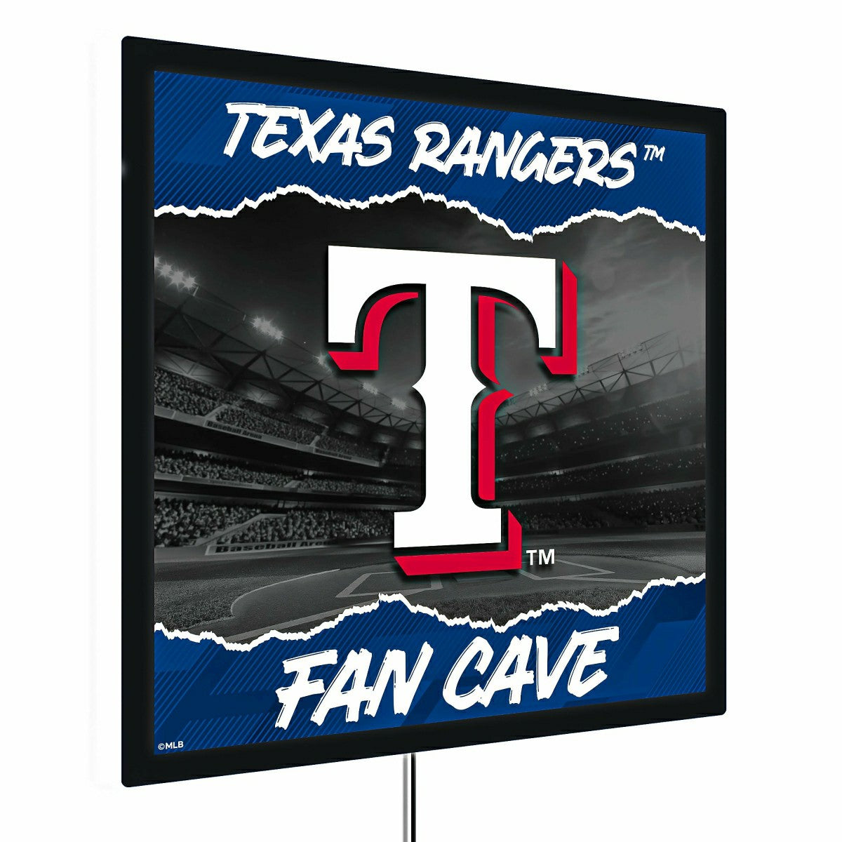 Texas Rangers 23"H x 23"L LED Wall Decor, Edgelite, Square, MLB, Home