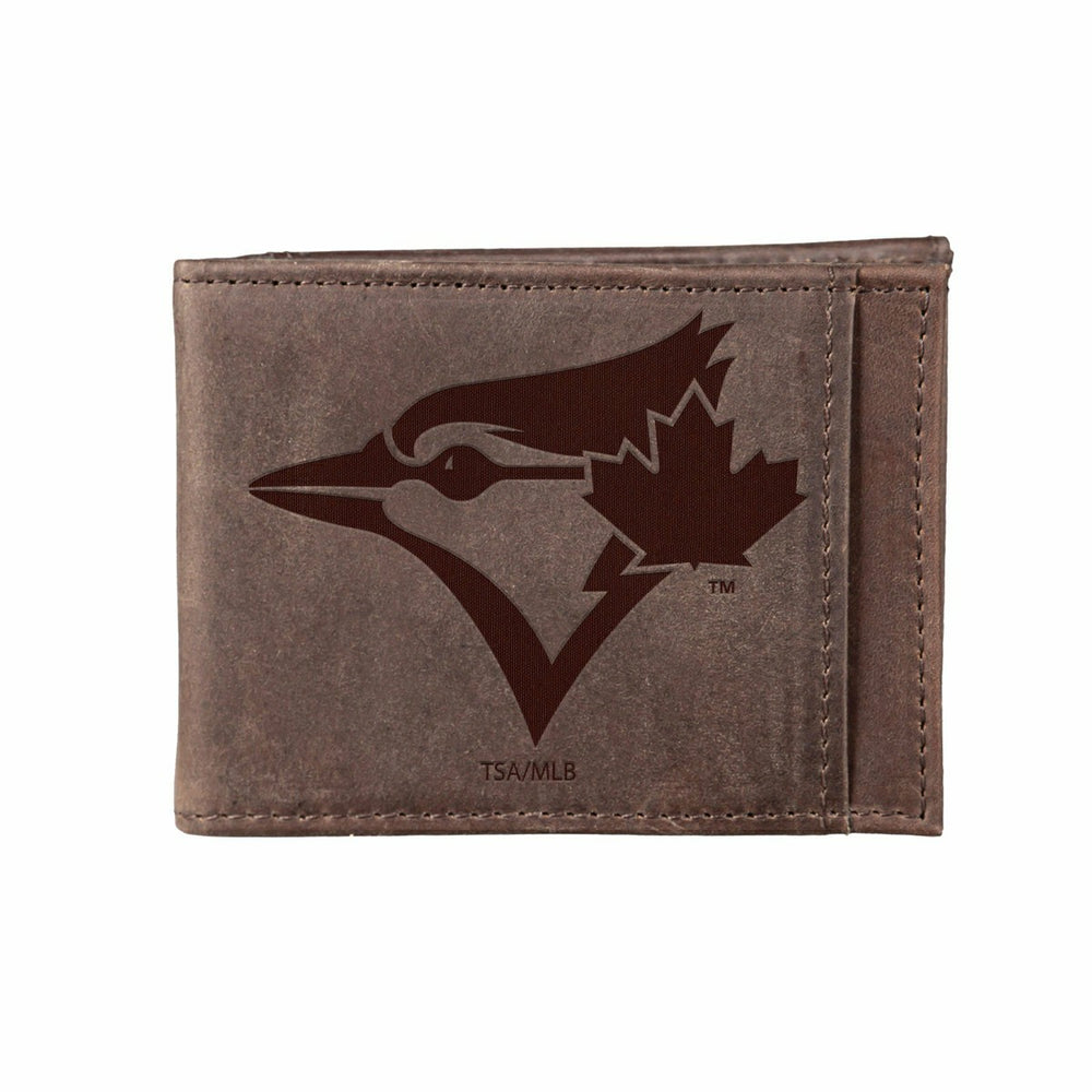 Toronto Blue Jays Front Pocket Wallet w/ RFID Blocking Brown, MLB, Home