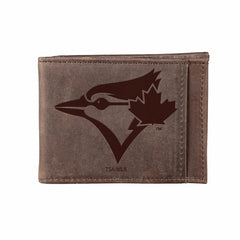 Toronto Blue Jays Front Pocket Wallet w/ RFID Blocking Brown, MLB, Home