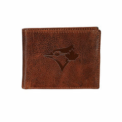 Toronto Blue Jays, Embossed 100% Genuine Tumbled Leather Passcase Bi-F, MLB, Home