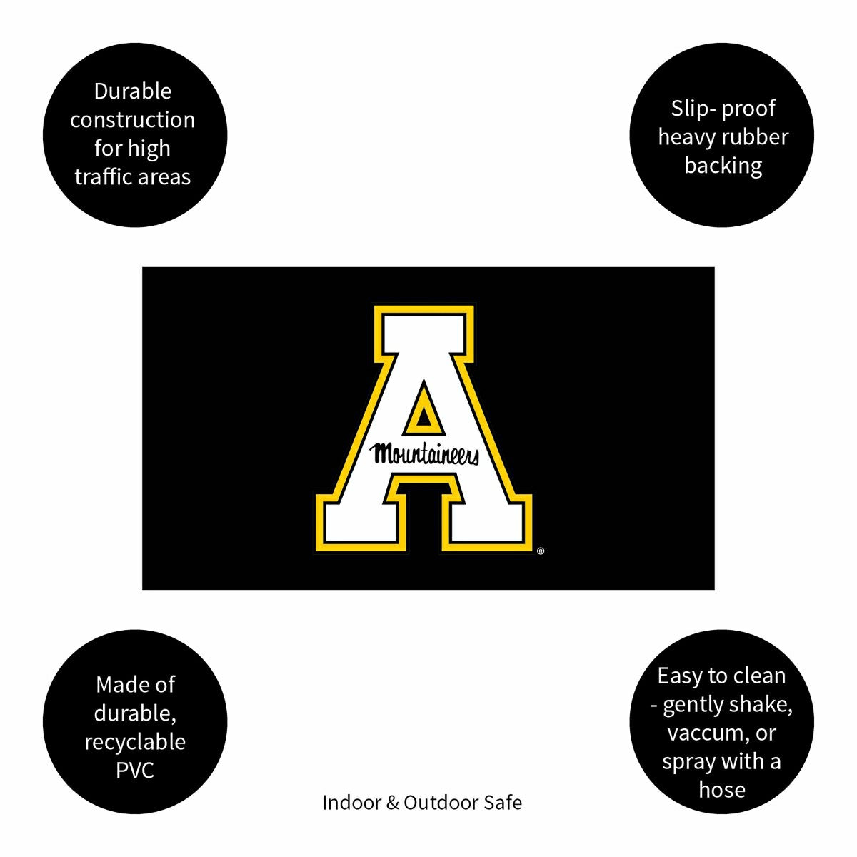 Full Color PVC Mat, 16" x 28", Appalachian State University, Collegiate