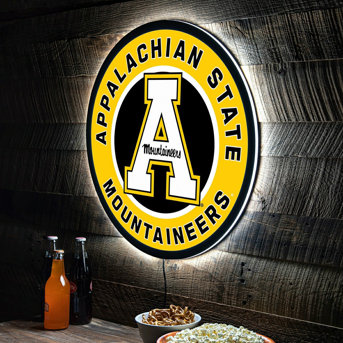 LED Wall Decor, Round, Appalachian State University, Collegiate, Home