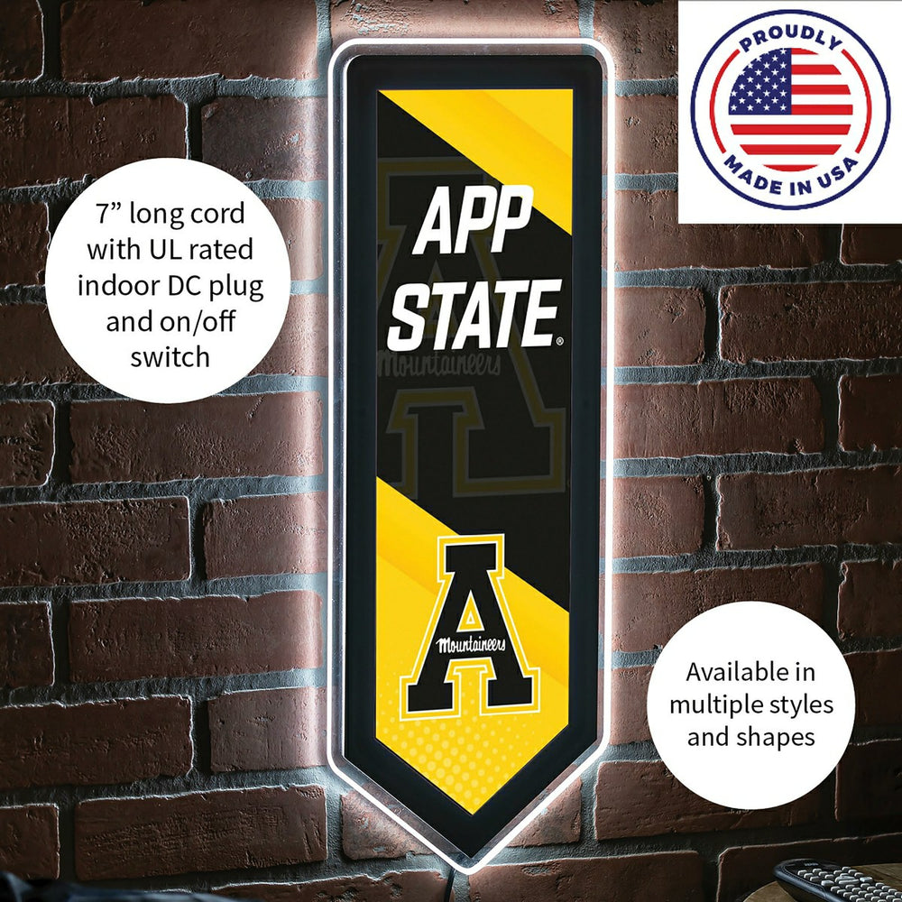 LED Wall Decor, Pennant, Appalachian State University, Collegiate, Home