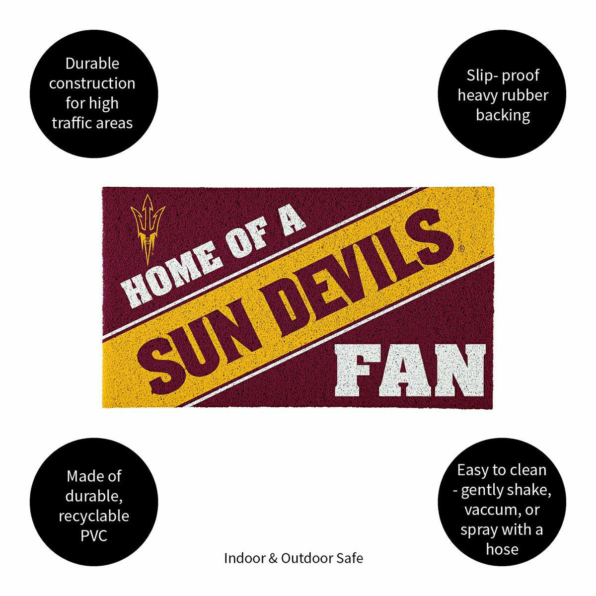 Arizona State University, PVC Mat COLOR, Home of a Fan, Collegiate