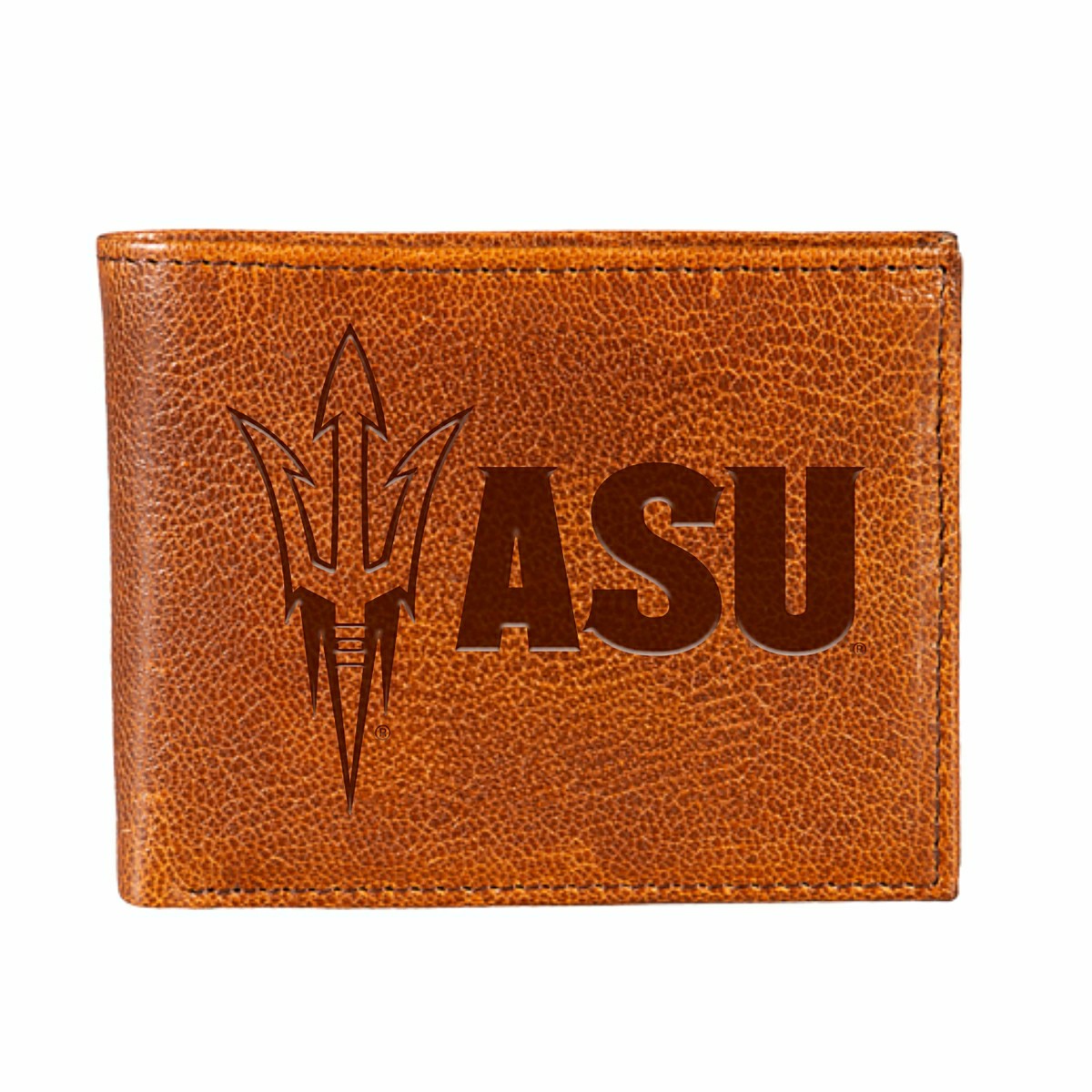 Arizona State University, Embossed 100% Genuine Tumbled Leather Passca, Collegiate, Home