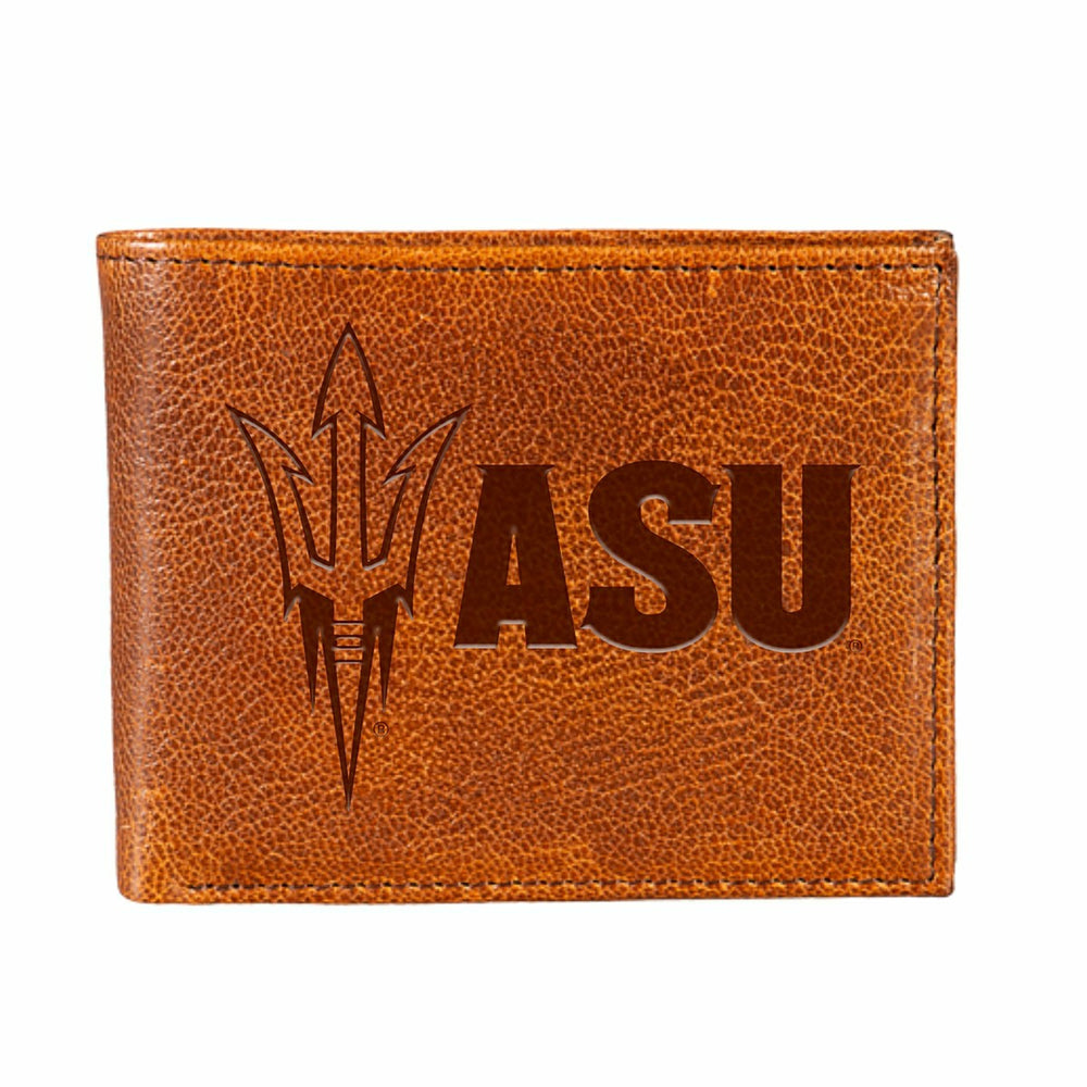 Arizona State University, Embossed 100% Genuine Tumbled Leather Passca, Collegiate, Home