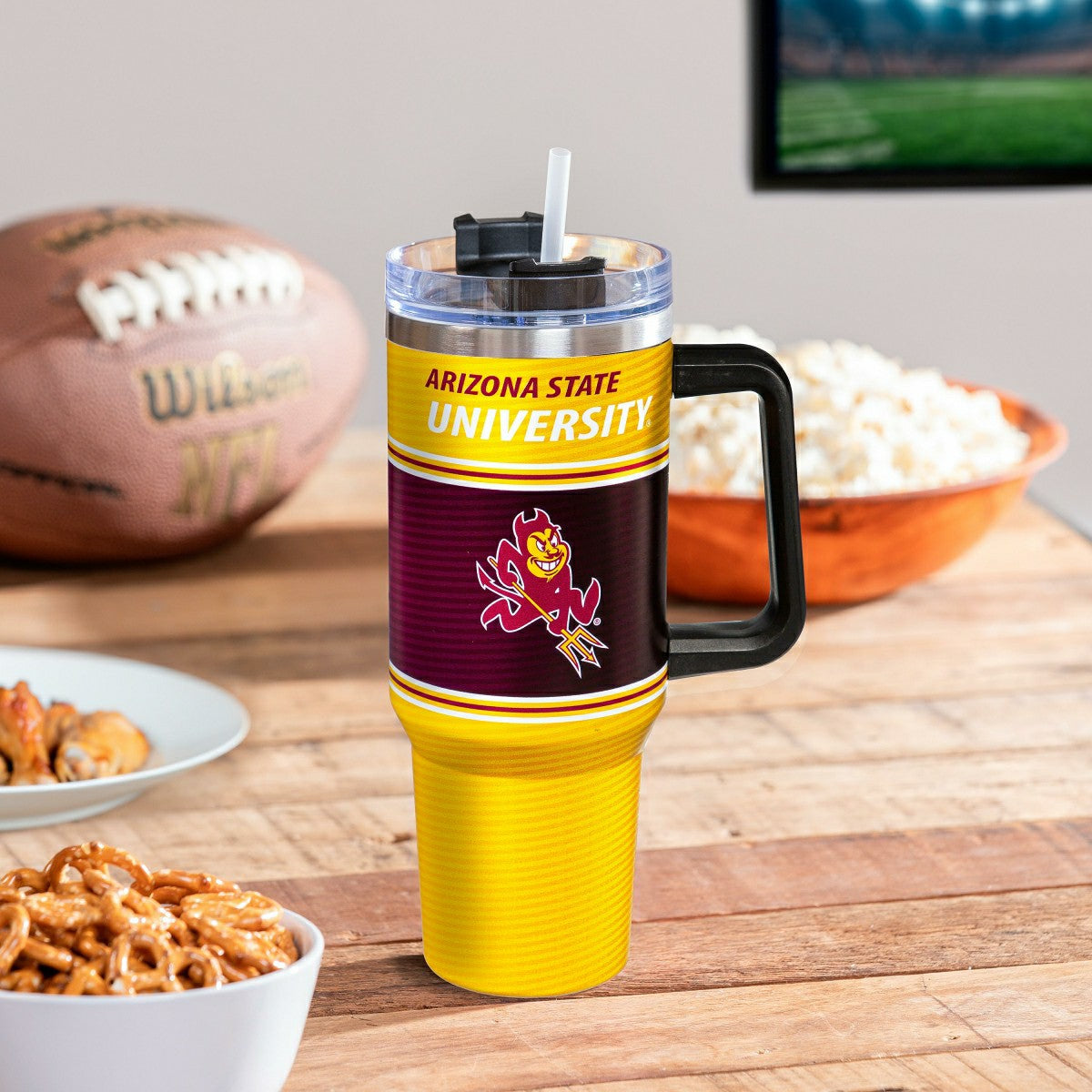 40oz Stainless Steel Canyon Cup w/ Straw, Arizona State University, Collegiate, Home