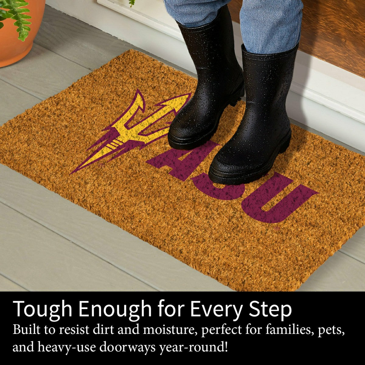 Coir Mat, 16"x28", Arizona State University, Collegiate