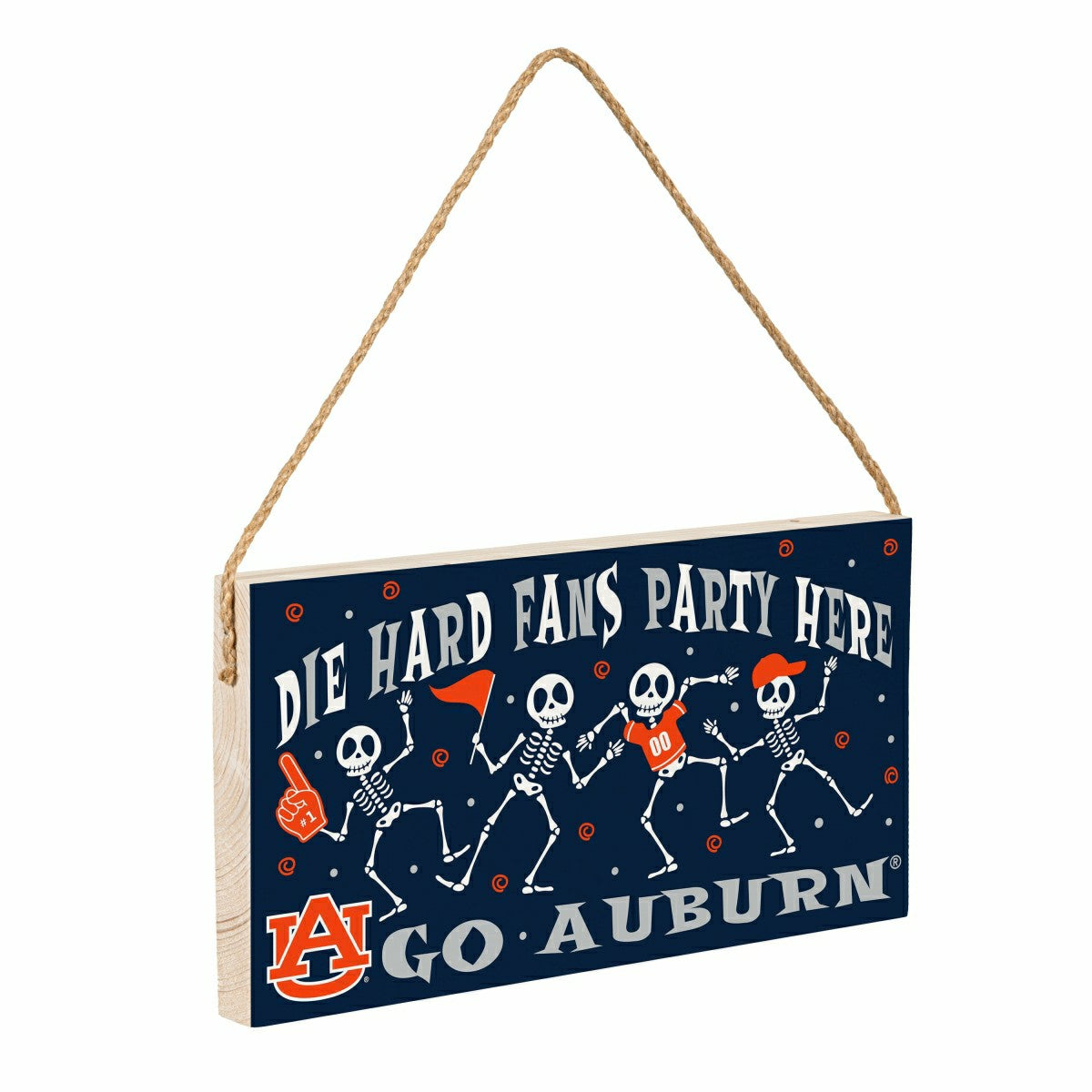 Auburn University Halloween Wood Wall Sign, 6x11, Collegiate, Home
