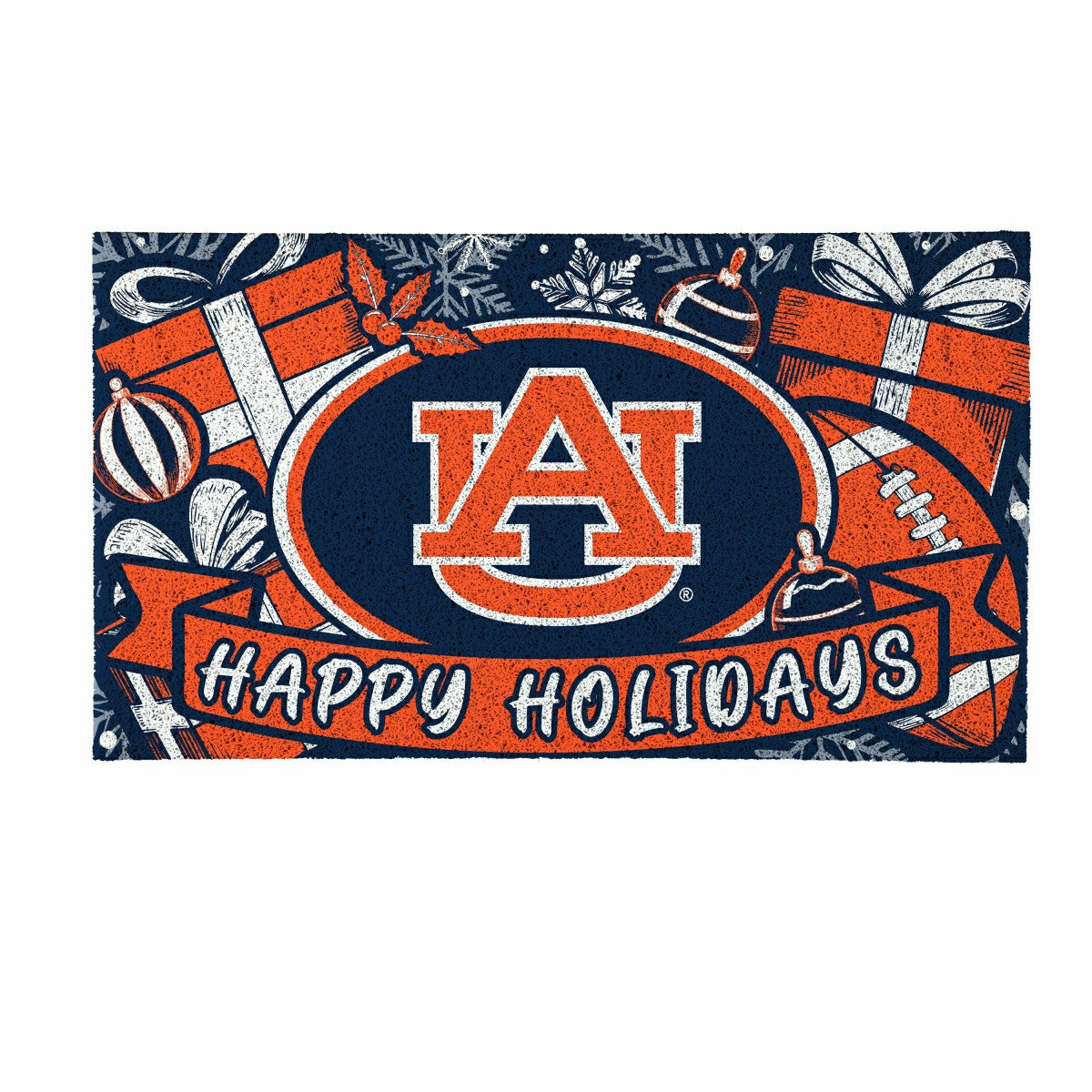 Auburn University Holiday PVC Mat, 28"x16", Collegiate