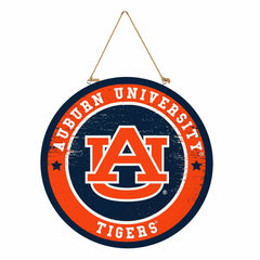 Auburn University Round Door Décor with Hanging Rope, 18x18, Collegiate, Home