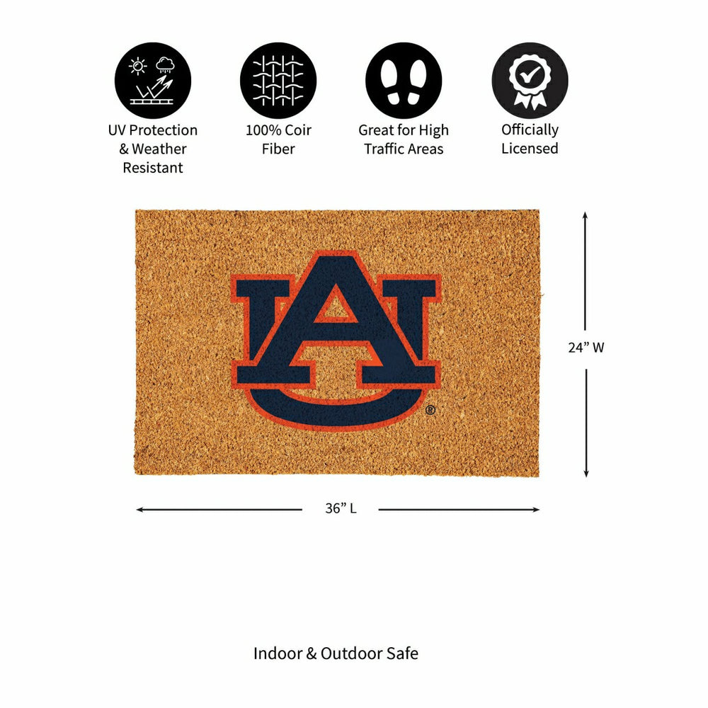 Auburn University Large Full Color Coir Mat, 36"x24", Collegiate