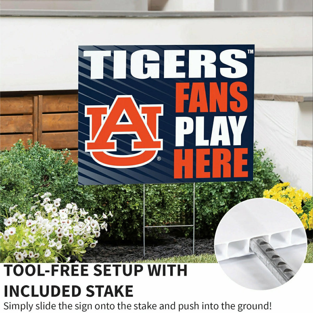 Auburn University Coroplast Yard Sign "Fans Play Here", Collegiate, Home