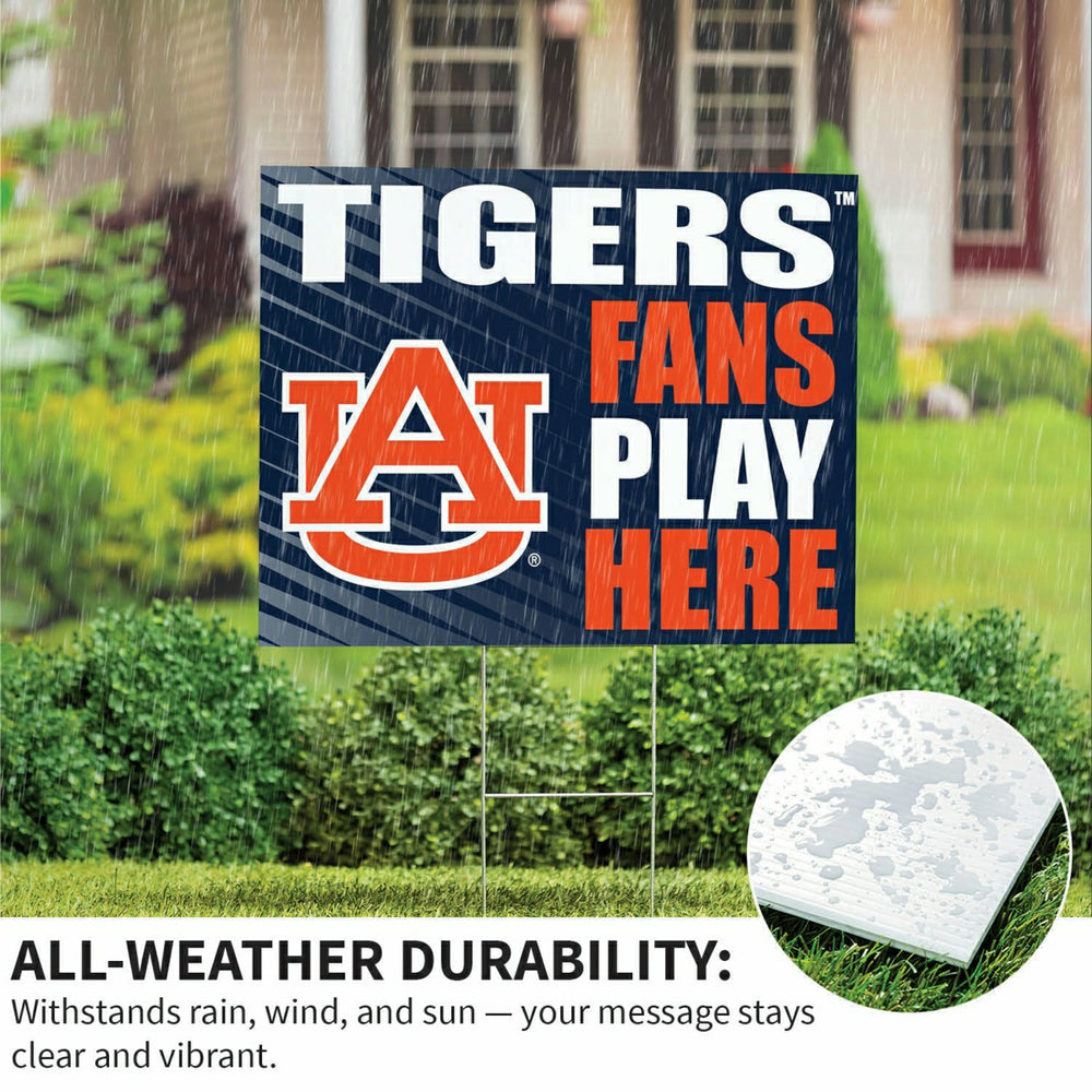 Auburn University Coroplast Yard Sign "Fans Play Here", Collegiate, Home