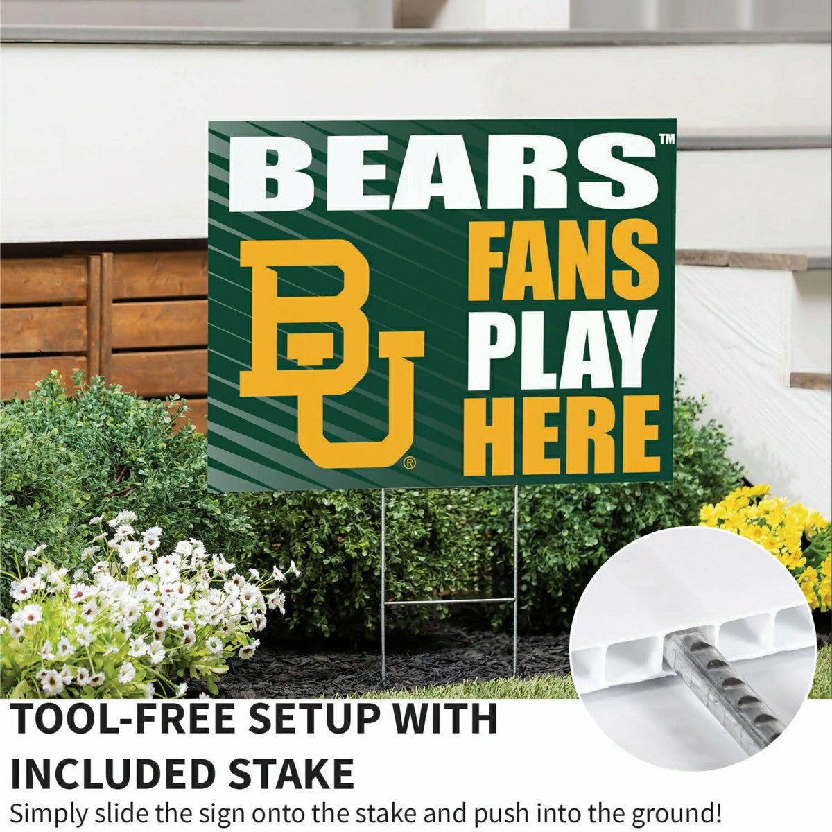Baylor University Coroplast Yard Sign "Fans Play Here", Collegiate, Home