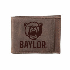 Front Pocket Wallet w/ RFID Blocking, Baylor University, Brown, Collegiate, Home