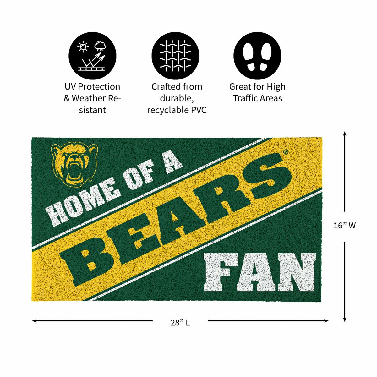 Baylor University, PVC Mat COLOR, Home of a Fan, Collegiate