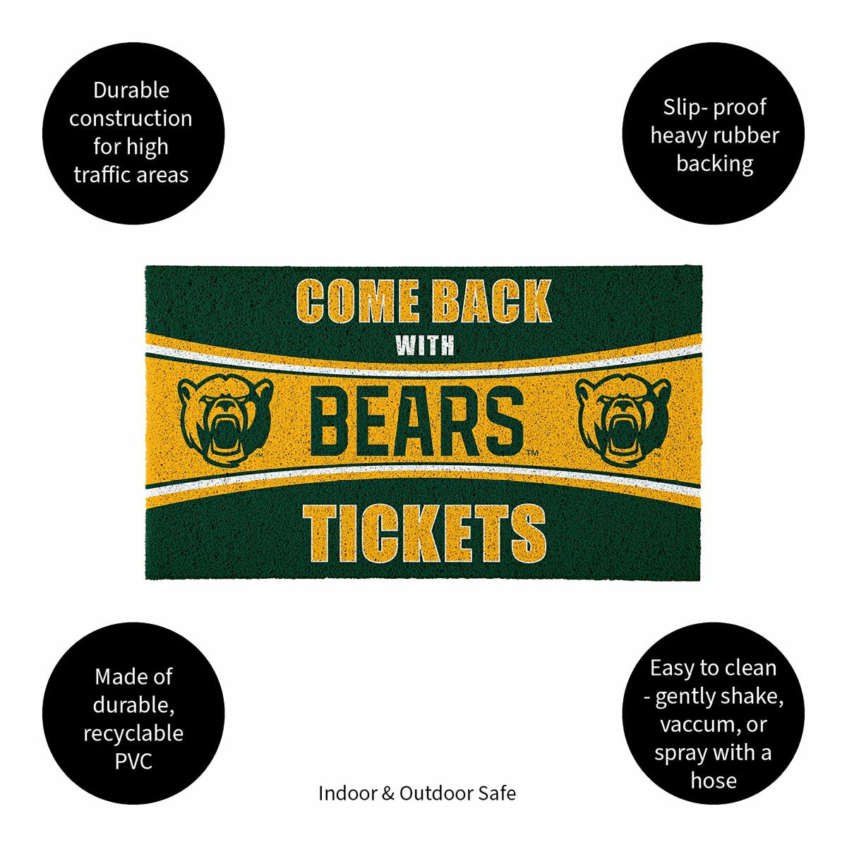 28" x 16" PVC Trapper Mat, Come Back with Tickets, Baylor University, Collegiate