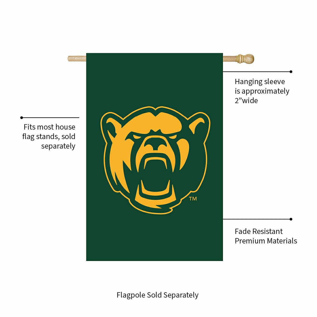 Baylor University Applique House Flag, Collegiate, Home
